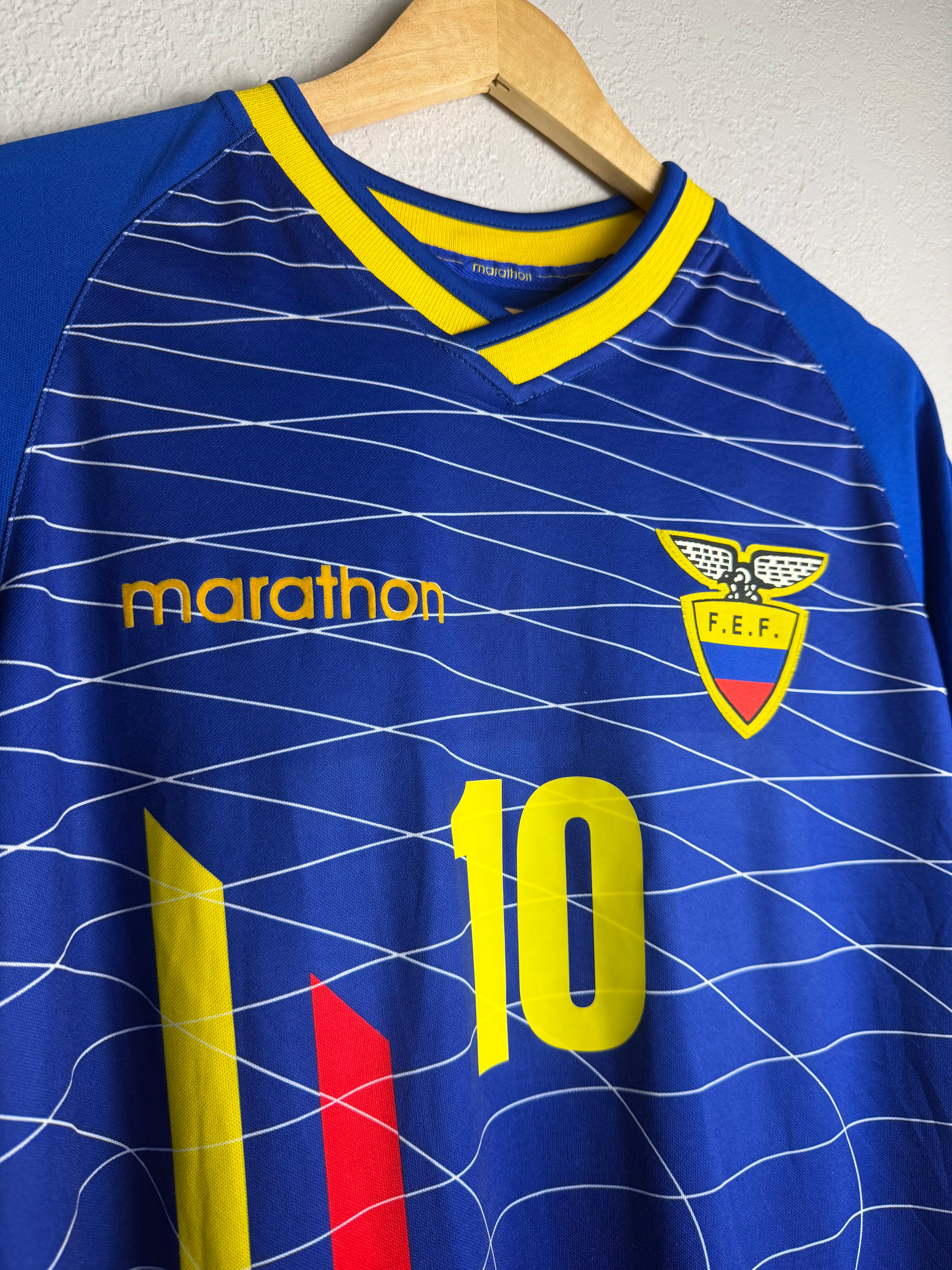 Ecuador National Team 2003/04 Away Jersey #10 Aguinaga