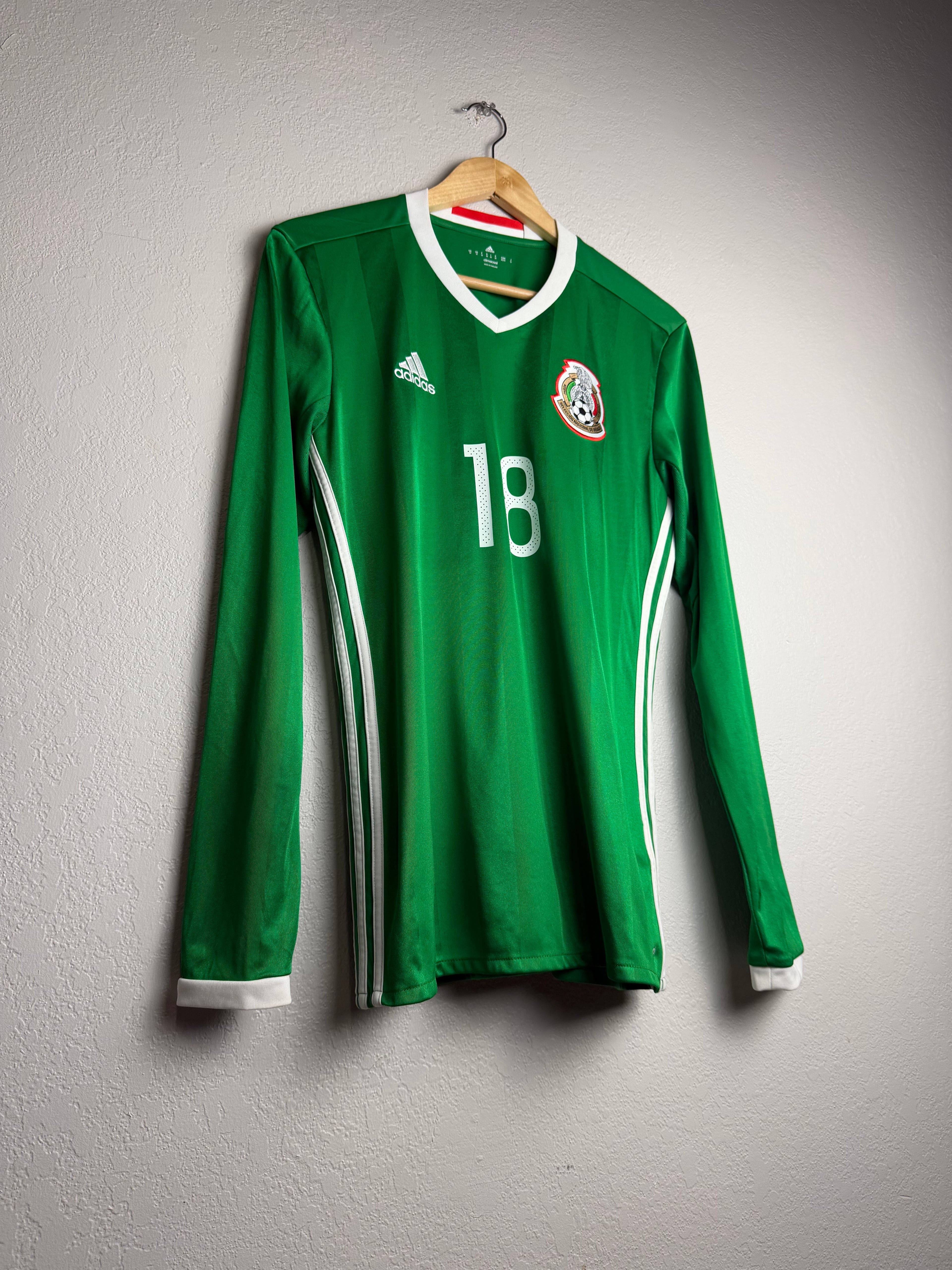 Mexico National Team 2016/17 Home Jersey #18 Guardado Long Sleeve