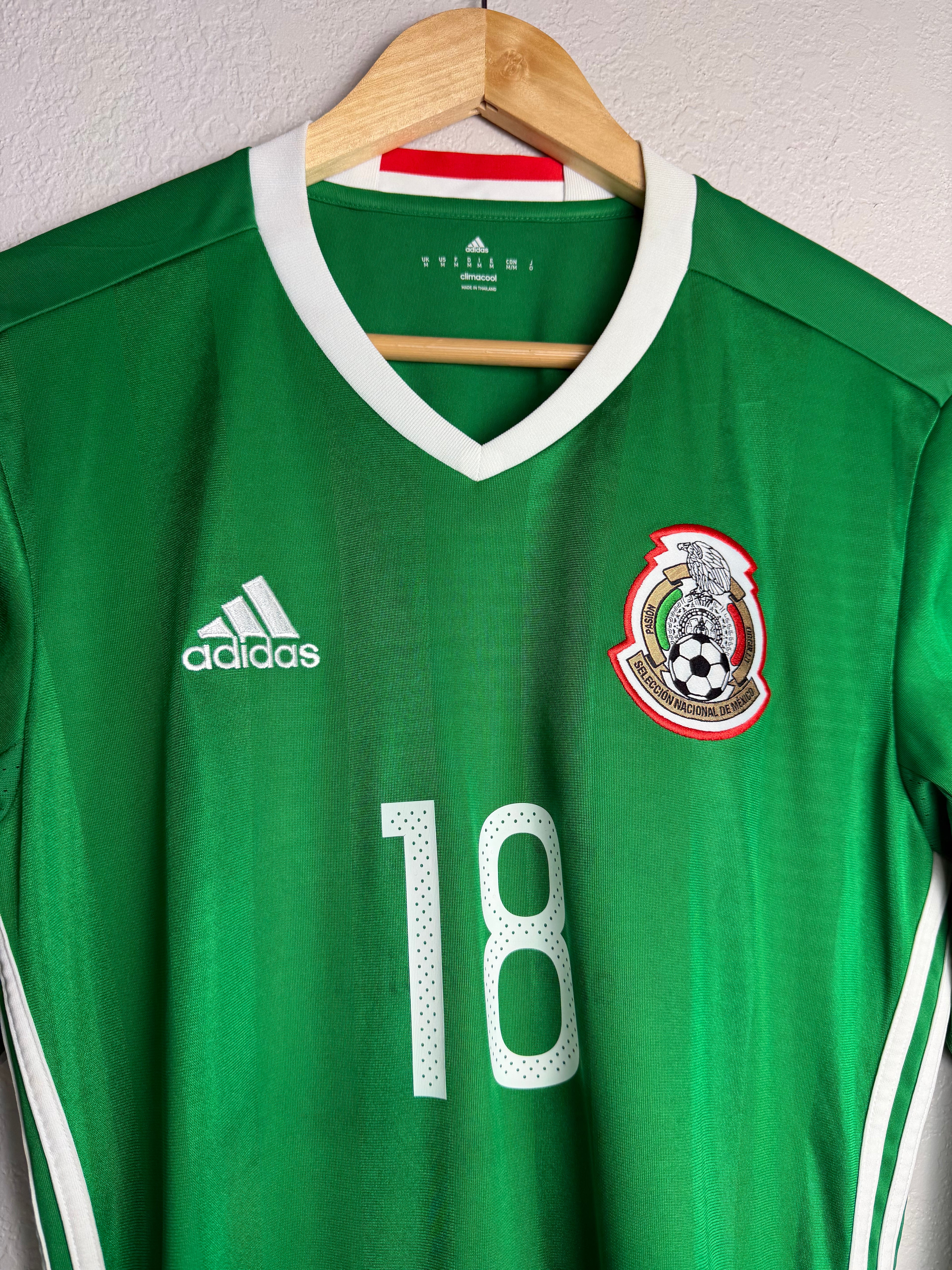 Mexico National Team 2016/17 Home Jersey #18 Guardado Long Sleeve