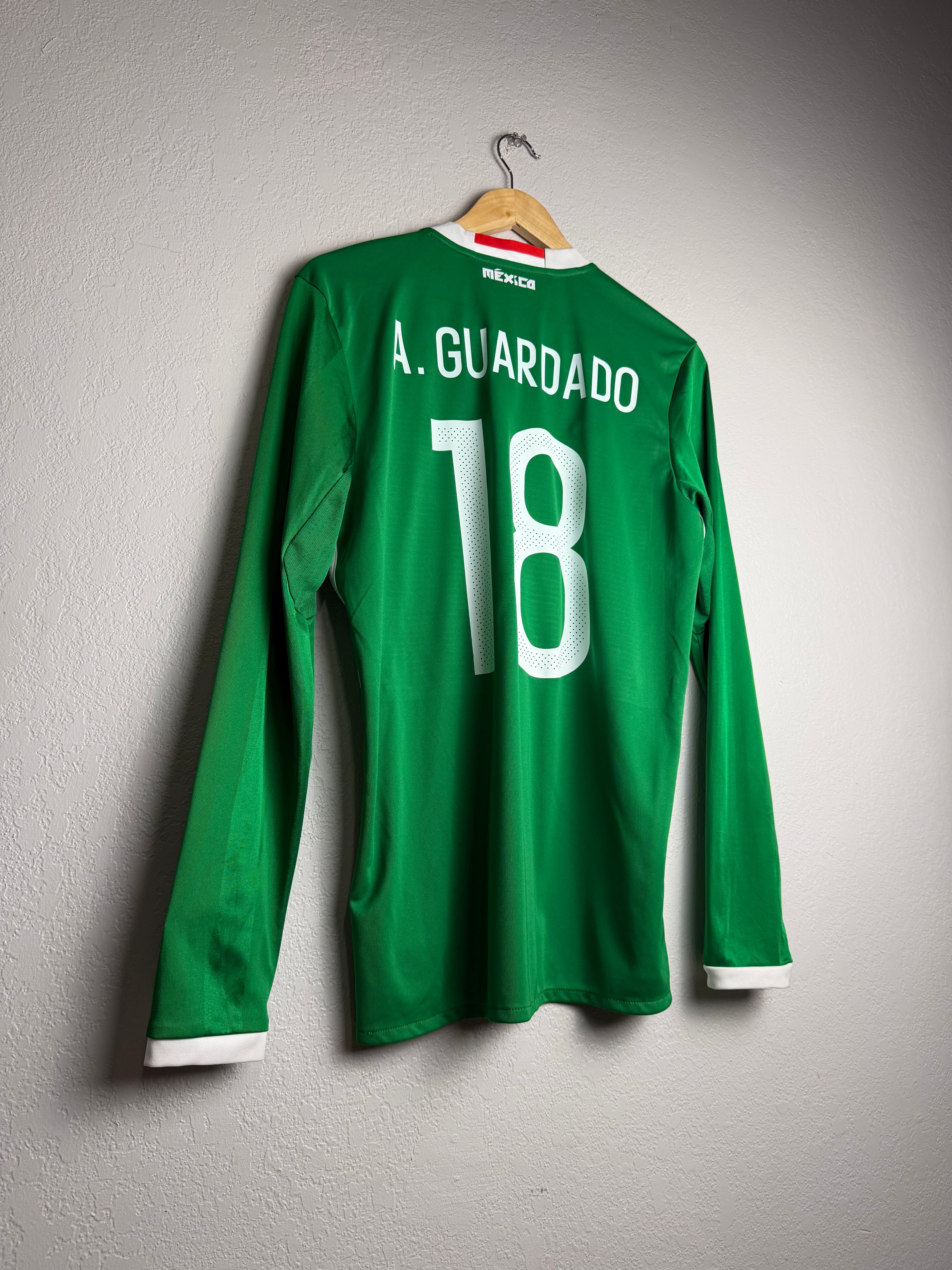 Mexico National Team 2016/17 Home Jersey #18 Guardado Long Sleeve