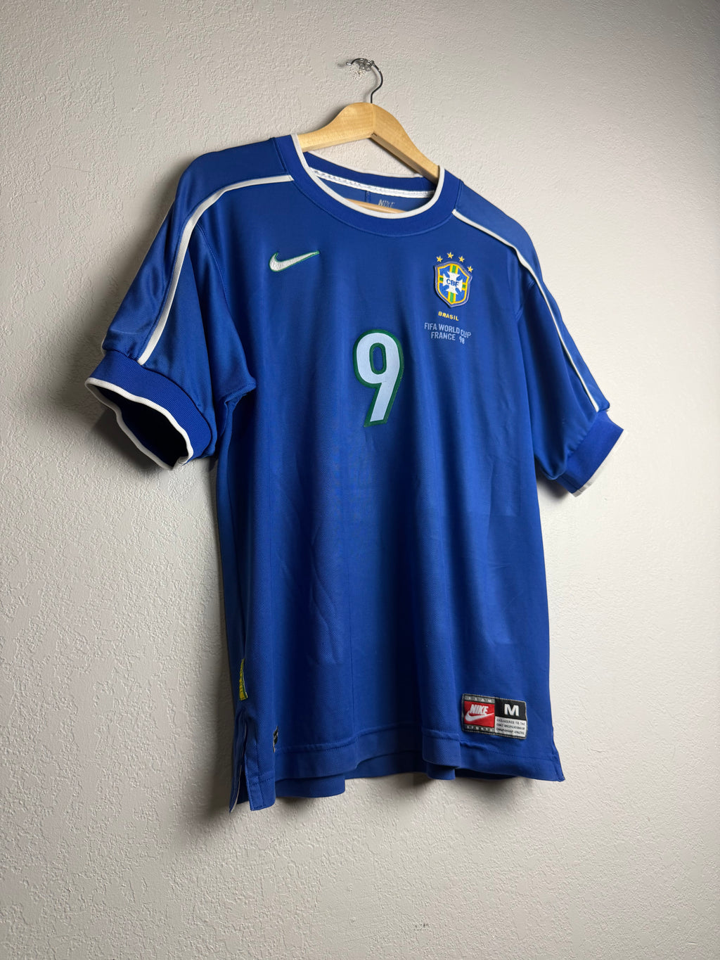 Brazil National Team 1998 World Cup Away Jersey #9 Ronaldo