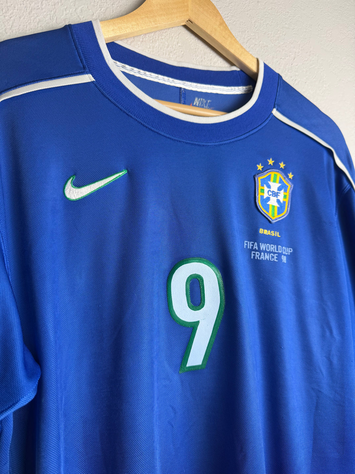 Brazil National Team 1998 World Cup Away Jersey #9 Ronaldo