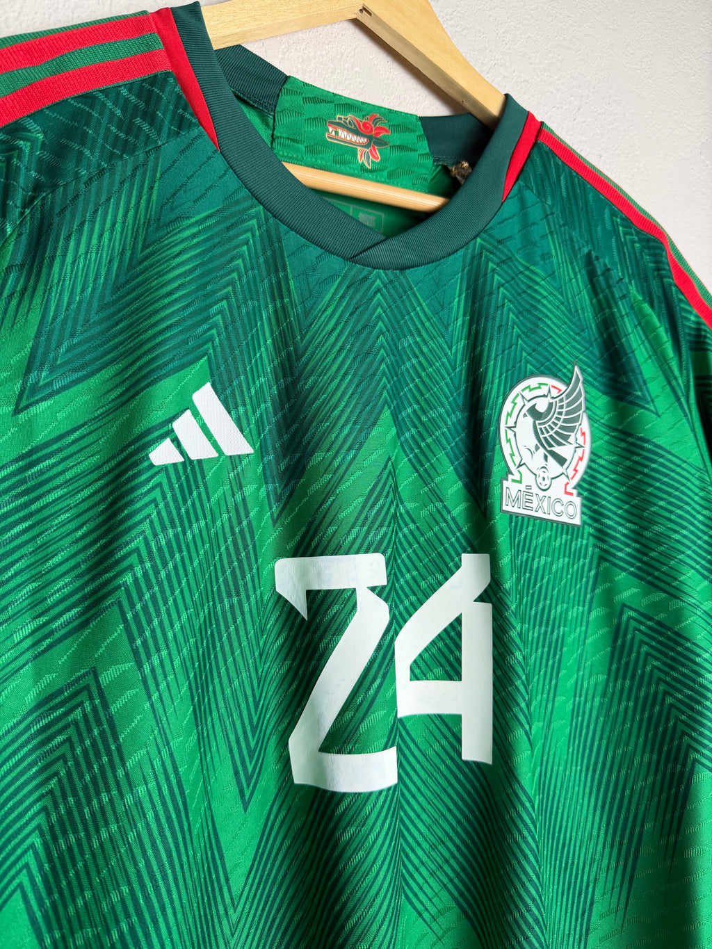 Mexico National Team 2022/23 Home Jersey #24 Chavez Player Version